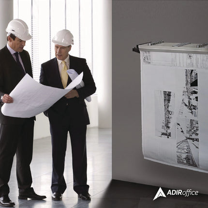 Drop Lift Blueprint Storage Wall Rack, Assorted Document Sizes Accommodated, 7.9" x 1.2" x 7.1", Blue