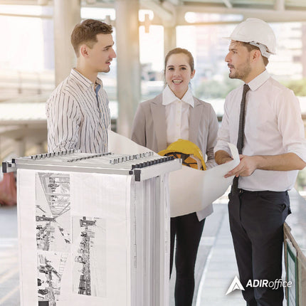 Expandable Blueprint Storage Cabinet Mobile Plan Center, Assorted Document Sizes, 20.5" x 28" to 46.5" x 50.75", White