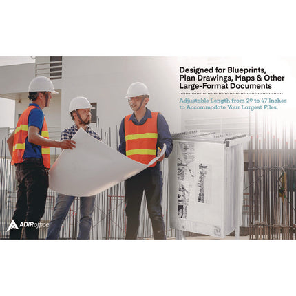 Expandable Blueprint Storage Cabinet Mobile Plan Center, Assorted Document Sizes, 20.5" x 28" to 46.5" x 50.75", White