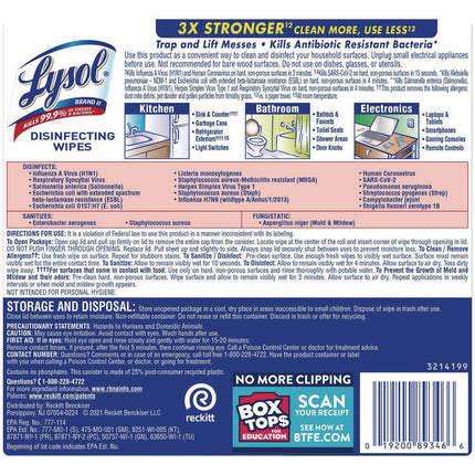 Disinfecting Wipes, 1-Ply, 7 x 7.25, Crisp Linen, White, 80 Wipes/Canister, 6 Canisters/Carton