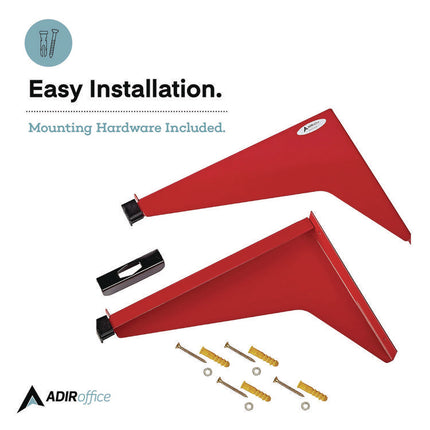 Drop Lift Blueprint Storage Wall Rack, Assorted Document Sizes Accommodated, 7.9" x 1.2" x 7.1", Red