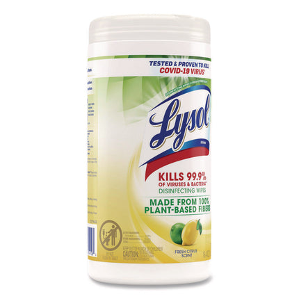 Disinfecting Wipes II Fresh Citrus, 1-Ply, 7 x 7.25, White, 70 Wipes/Canister, 6 Canisters/Carton