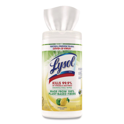 Disinfecting Wipes II Fresh Citrus, 1-Ply, 7 x 7.25, White, 70 Wipes/Canister, 6 Canisters/Carton