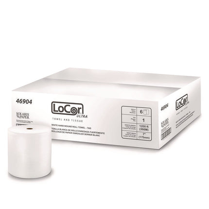 Hard Wound Roll Towel, TAD, 1-Ply, 7" x 1,200 ft, White, 6 Rolls/Carton