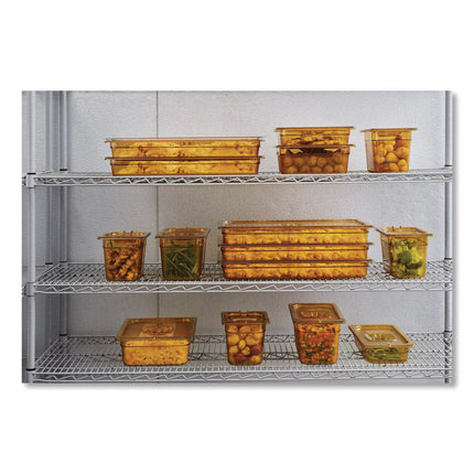 Insert Pan Handled Notched Cover, 6.38 x 0.39 x 10.38, Amber, Plastic, 6/Carton