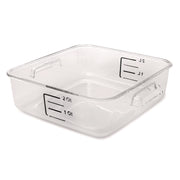 SpaceSaver Square Containers, 2 qt, 8.8 x 8.75 x 2.7, Clear, Plastic