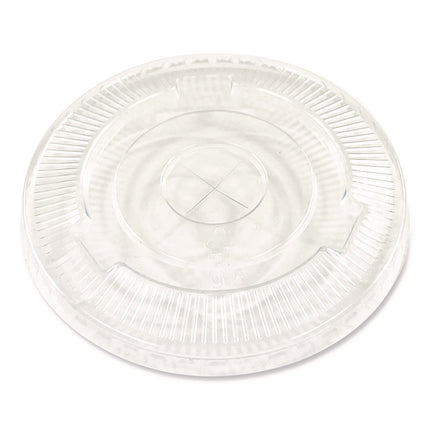 Crystal-Clear Cold Cup Straw-Slot Lids, Fits 9 oz Squat/12 oz Cold Cups, Plastic, Clear, 1,000/Carton