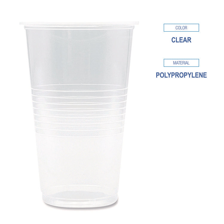 Translucent Plastic Cold Cups, 20 oz, Clear, 50/Pack