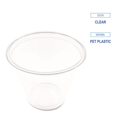 Clear Plastic PET Cups, 9 oz, 50/Pack