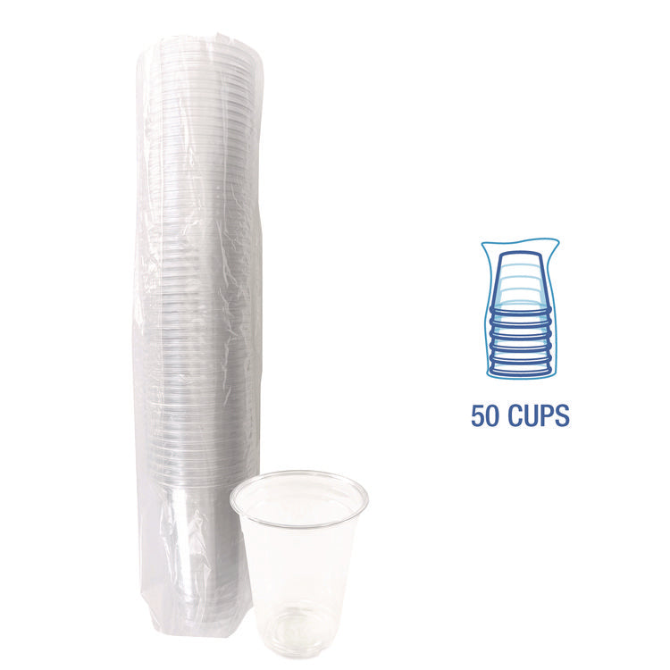 Clear Plastic PET Cups, 10 oz, 50/Pack