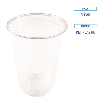 Clear Plastic PET Cups, 10 oz, 50/Pack