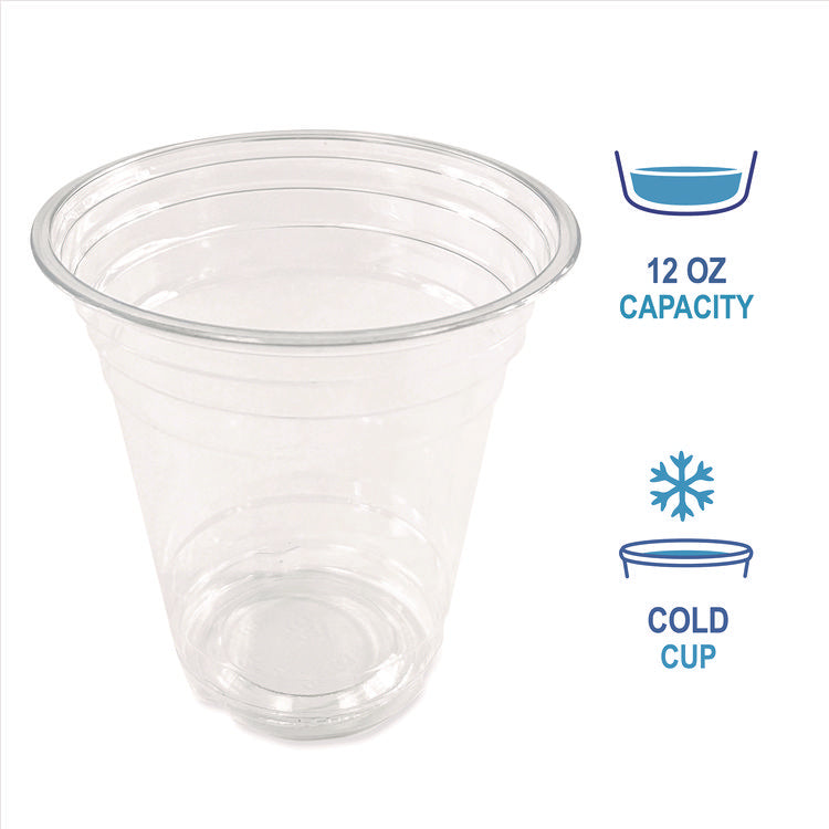 Clear Plastic Cold Cups, Squat, 12 oz, 1,000/Carton