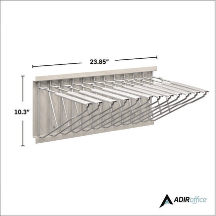 Large File Blueprint Pivot Wall Rack, Assorted Document Sizes Accommodated, 11" x 15.8" x 23.9", Gray
