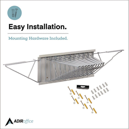 Large File Blueprint Pivot Wall Rack, Assorted Document Sizes Accommodated, 11" x 15.8" x 23.9", Gray