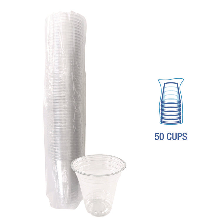 Clear Plastic PET Cups, 12 oz, 50/Pack