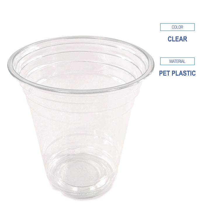 Clear Plastic PET Cups, 12 oz, 50/Pack