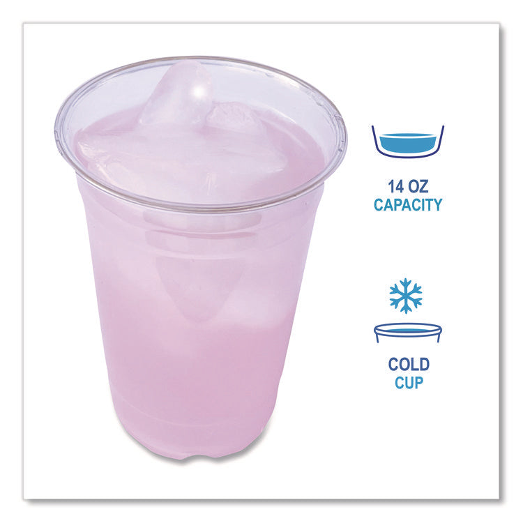 Clear Plastic PET Cups, 14 oz, 50/Bag, 20 Bags/Carton