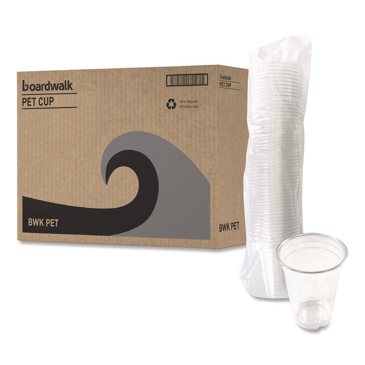 Clear Plastic PET Cups, 14 oz, 50/Bag, 20 Bags/Carton
