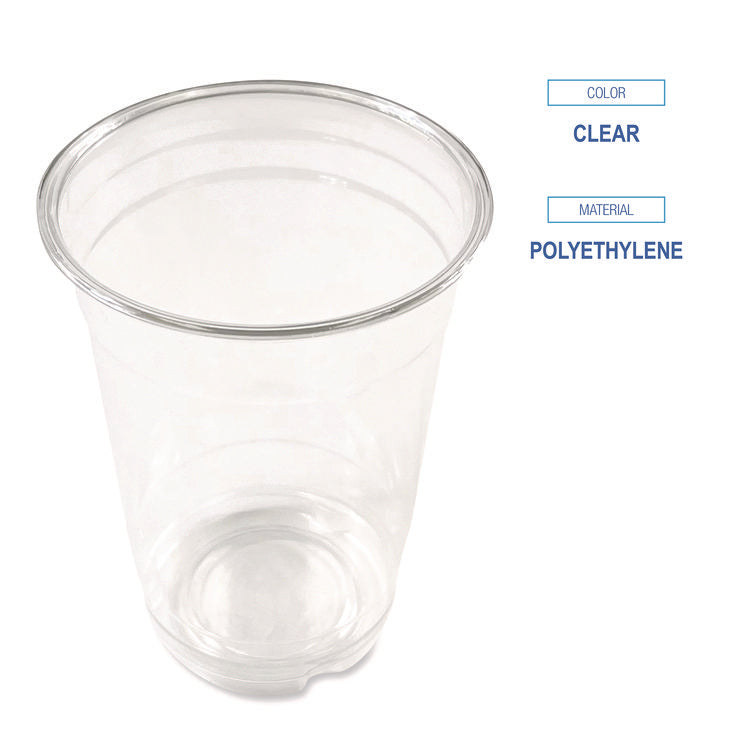 Clear Plastic PET Cups, 14 oz, 50/Pack