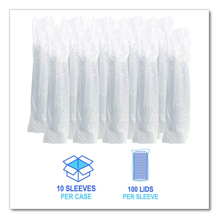 PET Cold Cup Straw-Slot Lids, Fits 9 oz to 10 oz Cold Cups, Plastic, Clear, 1,000/Carton