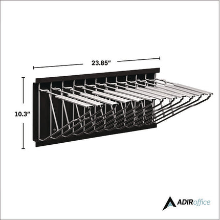 Large File Blueprint Pivot Wall Rack, Assorted Document Sizes Accommodated, 11" x 15.8" x 23.9", Black