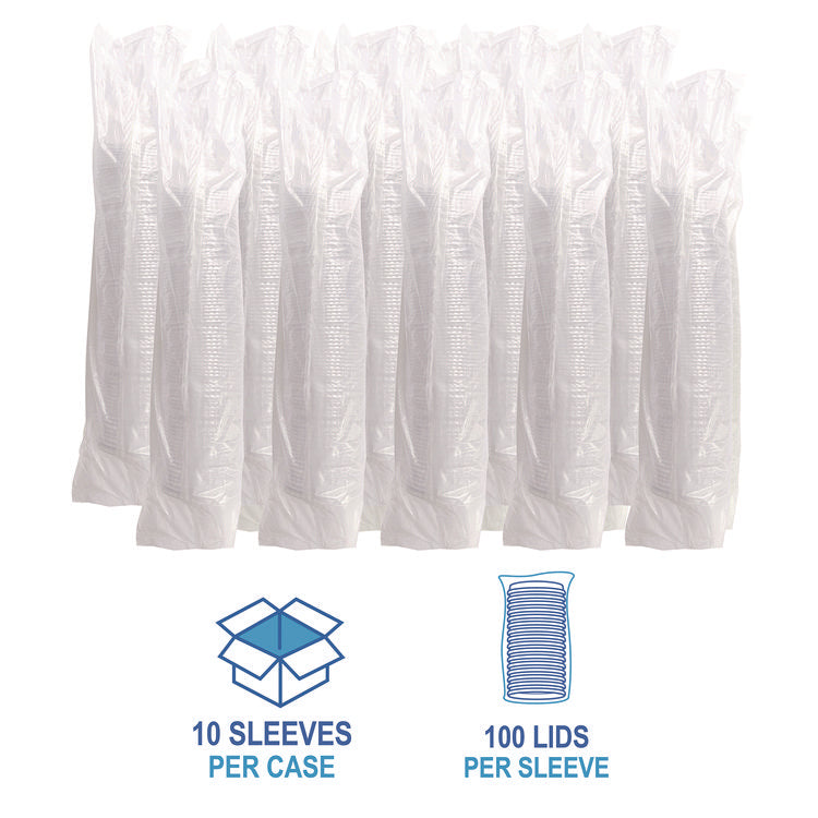 Crystal-Clear Cold Cup Straw-Slot Lids, Fits 9 oz Squat/12 oz Cold Cups, Plastic, Clear, 1,000/Carton