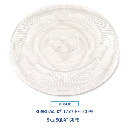 Crystal-Clear Cold Cup Straw-Slot Lids, Fits 9 oz Squat/12 oz Cold Cups, Plastic, Clear, 1,000/Carton