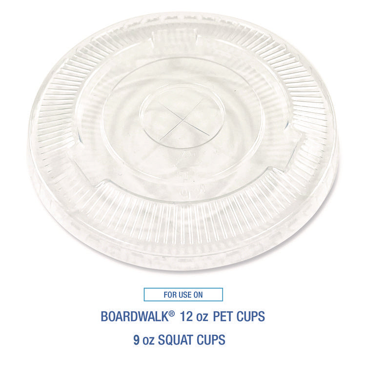 Crystal-Clear Cold Cup Straw-Slot Lids, Fits 9 oz Squat/12 oz Cold Cups, Plastic, Clear, 1,000/Carton