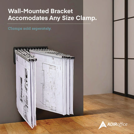 Large File Blueprint Pivot Wall Rack, Assorted Document Sizes Accommodated, 11" x 15.8" x 23.9", Blue