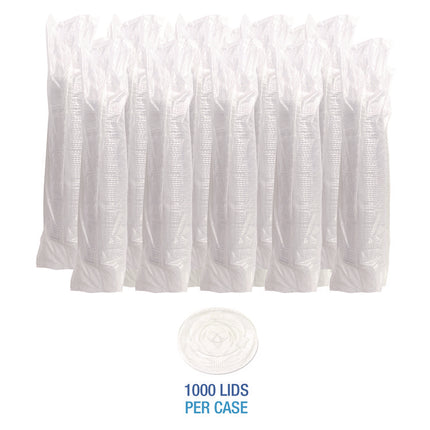 Crystal-Clear Cold Cup Straw-Slot Lids, Fits 9 oz Squat/12 oz Cold Cups, Plastic, Clear, 1,000/Carton