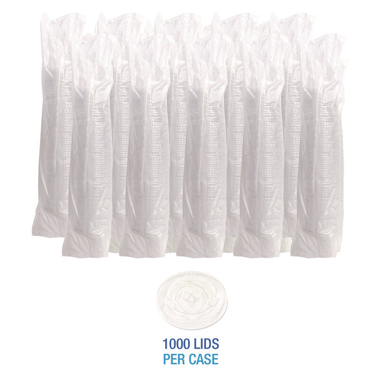 Crystal-Clear Cold Cup Straw-Slot Lids, Fits 9 oz Squat/12 oz Cold Cups, Plastic, Clear, 1,000/Carton