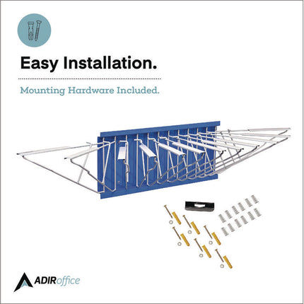 Large File Blueprint Pivot Wall Rack, Assorted Document Sizes Accommodated, 11" x 15.8" x 23.9", Blue