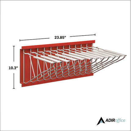 Large File Blueprint Pivot Wall Rack, Assorted Document Sizes Accommodated, 11" x 15.8" x 23.9", Red
