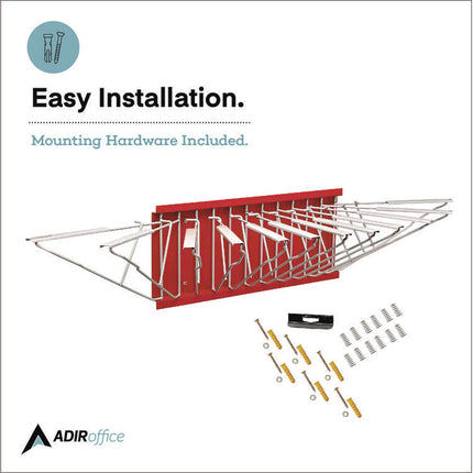 Large File Blueprint Pivot Wall Rack, Assorted Document Sizes Accommodated, 11" x 15.8" x 23.9", Red