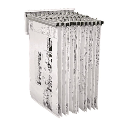 Large File Blueprint Pivot Wall Rack, Assorted Document Sizes Accommodated, 11" x 15.8" x 23.9", White
