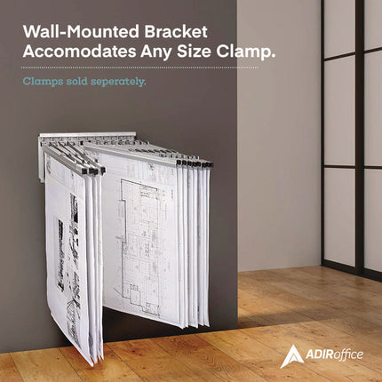 Large File Blueprint Pivot Wall Rack, Assorted Document Sizes Accommodated, 11" x 15.8" x 23.9", White