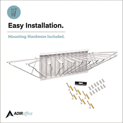 Large File Blueprint Pivot Wall Rack, Assorted Document Sizes Accommodated, 11" x 15.8" x 23.9", White