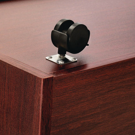 20-Slot Mobile Rolling Wood Blueprint Storage Cabinet Roll File Large Document Organizer, 15.25 x 13.25 x 24.75, Mahogany