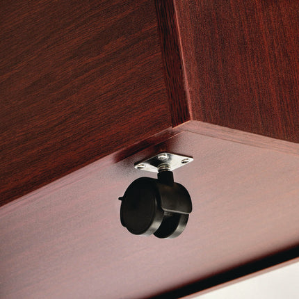 21-Slot Mobile Rolling Wood Blueprint Storage Cabinet Roll File Large Document Organizer, 30 x 15.75 x 28.5, Mahogany