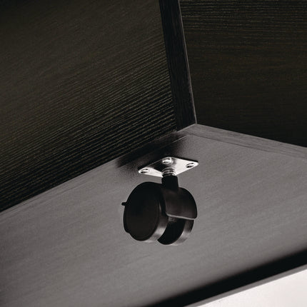 50-Compartment Mobile Wood Blueprint Rolled File Storage Organizer, 50 Compartments, 30 x 15.75 x 28.5, Black