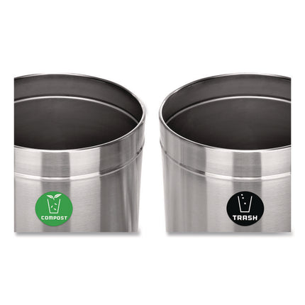 27 Gallon Stainless Steel Compost Bin and Trash Can, Brushed Stainless Steel