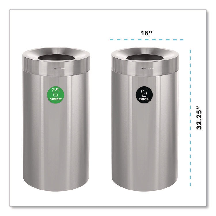 27 Gallon Stainless Steel Compost Bin and Trash Can, Brushed Stainless Steel