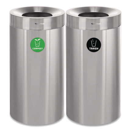 27 Gallon Stainless Steel Compost Bin and Trash Can, Brushed Stainless Steel