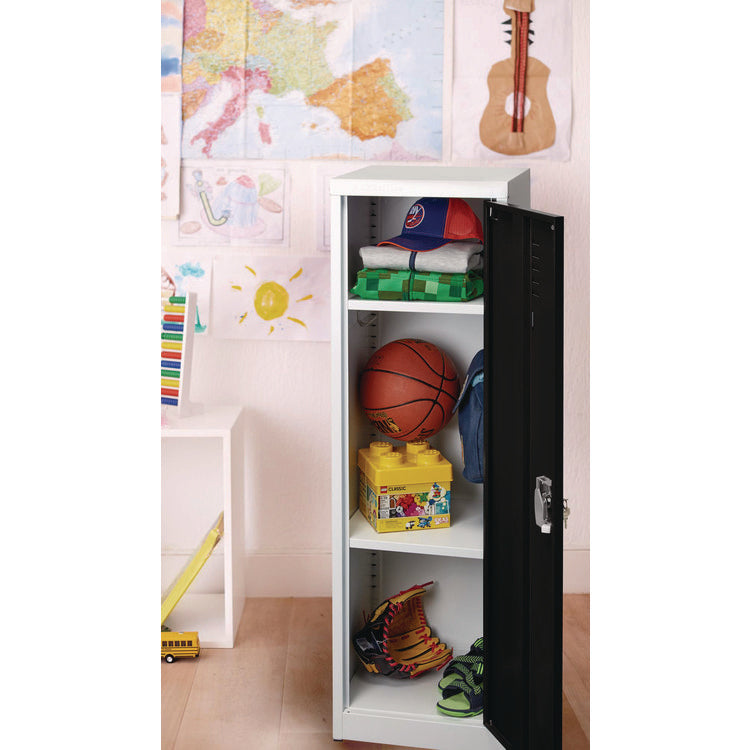 Steel Storage Locker, 1 Compartment, 15 x 15 x 48, Black