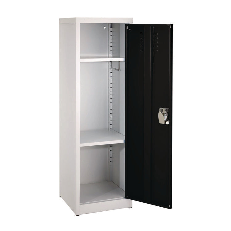 Steel Storage Locker, 1 Compartment, 15 x 15 x 48, Black