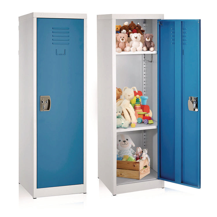 Steel Storage Locker, 1 Compartment, 15 x 15 x 48, Blue