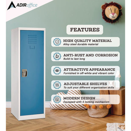 Steel Storage Locker, 1 Compartment, 15 x 15 x 48, Blue