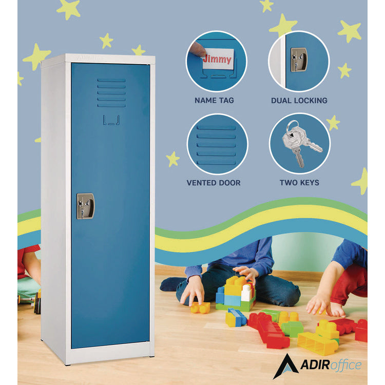 Steel Storage Locker, 1 Compartment, 15 x 15 x 48, Blue