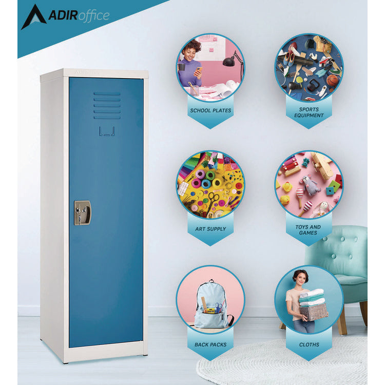 Steel Storage Locker, 1 Compartment, 15 x 15 x 48, Blue