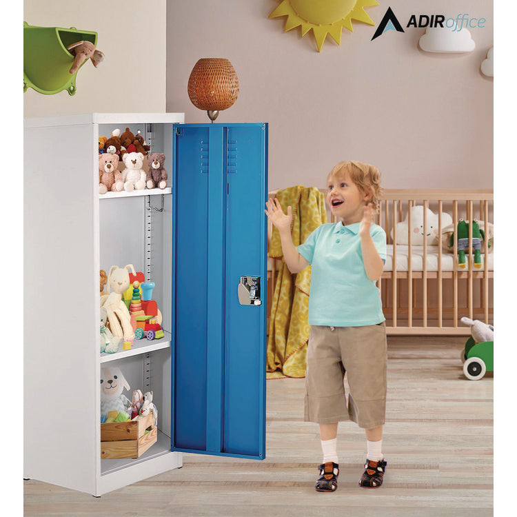 Steel Storage Locker, 1 Compartment, 15 x 15 x 48, Blue
